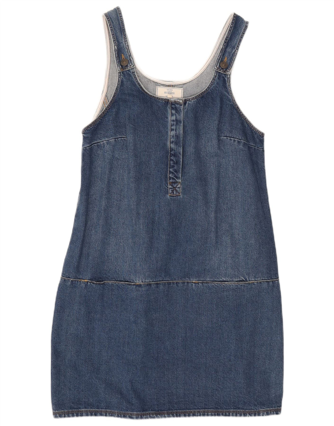 Vestido Dungaree Jeans Feminino Fat Face UK 12 Azul Médio