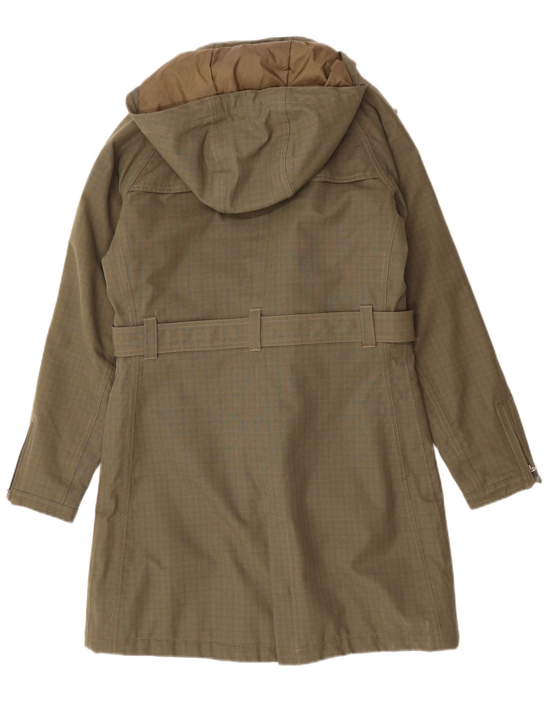 Casaco corta-vento feminino com capuz THE NORTH FACE Reino Unido 14 xadrez verde médio