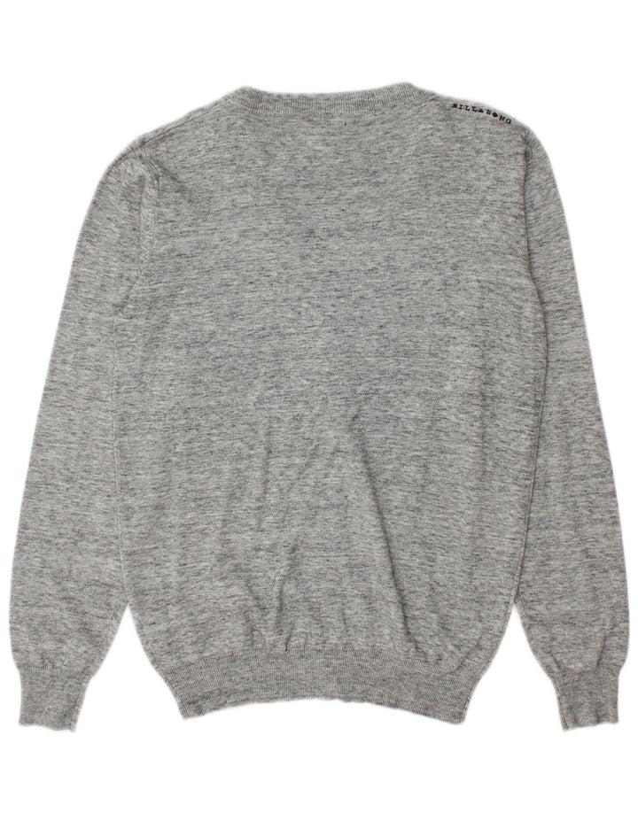 Suéter cardigã masculino Billabong algodão manchado cinza médio