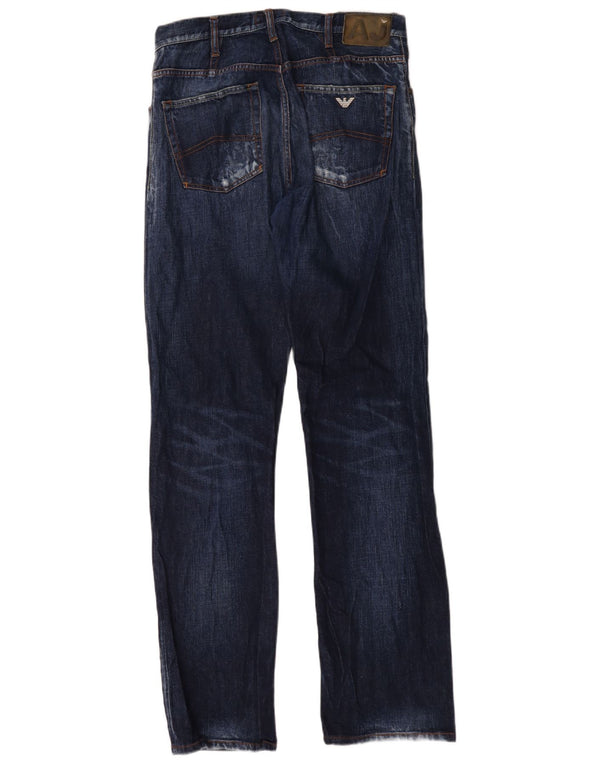 Armani Calça jeans reta masculina W32 L35 azul marinho