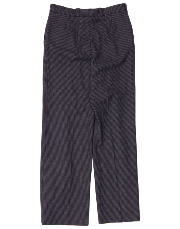 Calça casual masculina Pierre Cardin Bootcut W30 L32 azul marinho risca de giz