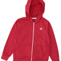 CHAMPION Girls Zip Hoodie Sweater 9-10 Years Medium Pink Polyester