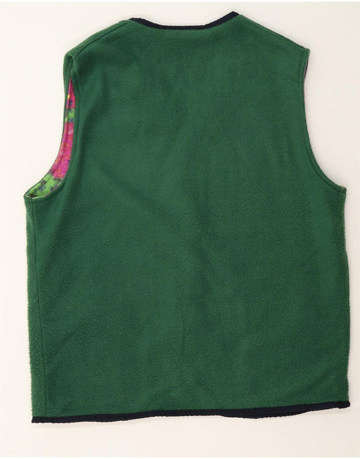 Rifle Mens Reversível Fleece Gilet UK 40 Grande Patchwork Multicolorido