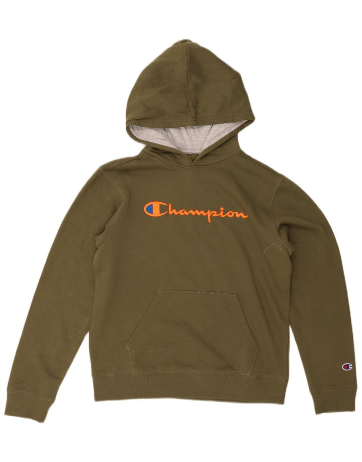 CHAMPION Suéter feminino com capuz gráfico UK 18 XL algodão cáqui