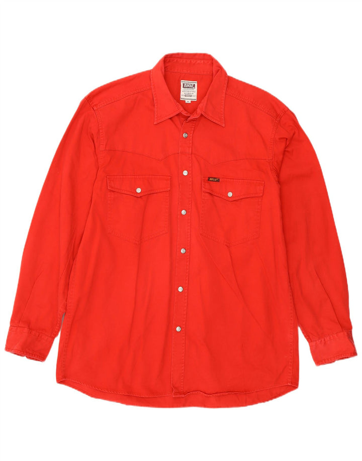 Camisa jeans masculina RIFLE de algodão vermelho médio