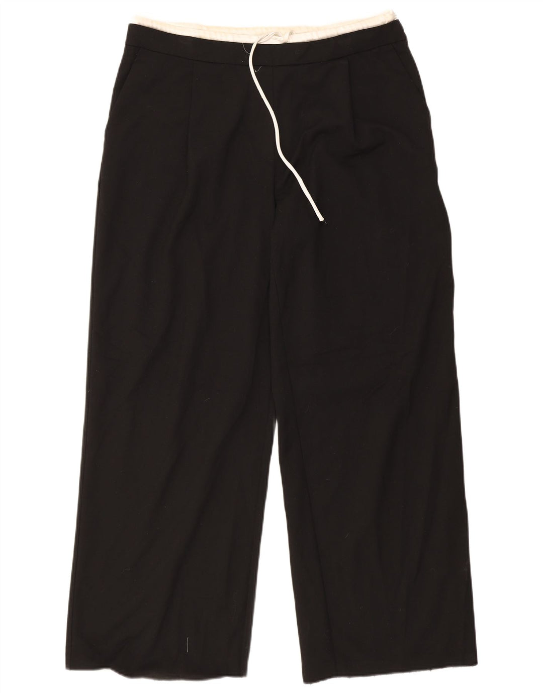 Calça Chino Reta Feminina Zara XL W32 L32 Poliéster Preto
