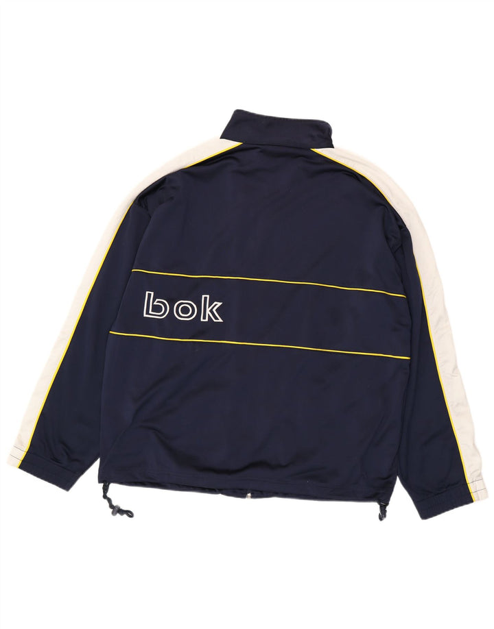 Reebok Mens Graphic Tracksuit Top Jaqueta Médio Azul Marinho Colorblock