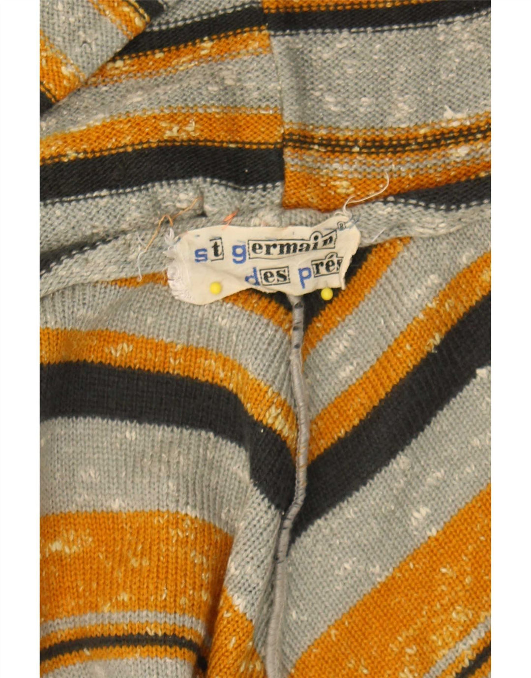 Suéter cardigã com capuz feminino vintage, tamanho único, listrado multicolorido