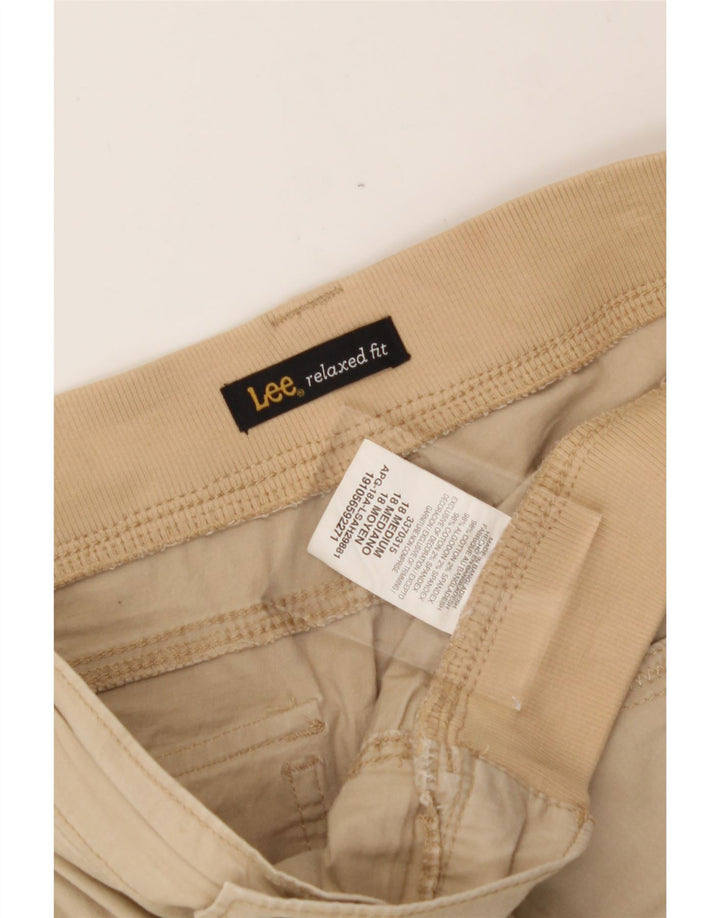 LEE Womens Relaxed Fit Cargo Bermuda Shorts US 18 2XL W38  Beige Cotton Vintage Lee and Second-Hand Lee from Messina Hembry 