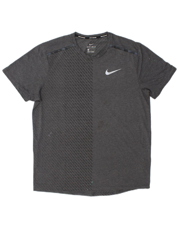 Camiseta Nike Masculina Dri Fit Top Grande Cinza Colourblock Poliéster