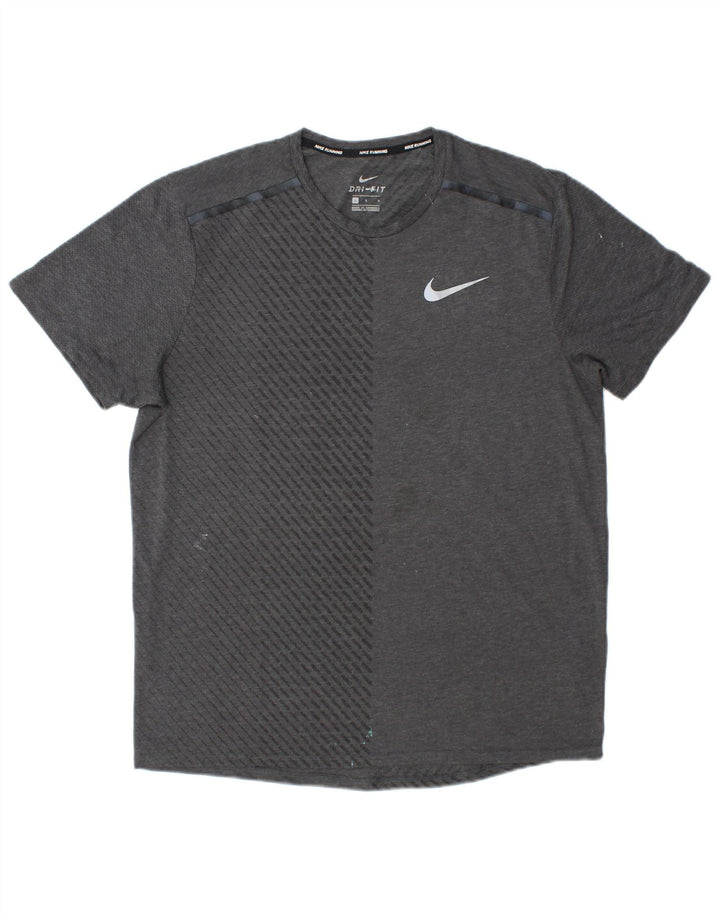 Camiseta Nike Masculina Dri Fit Top Grande Cinza Colourblock Poliéster
