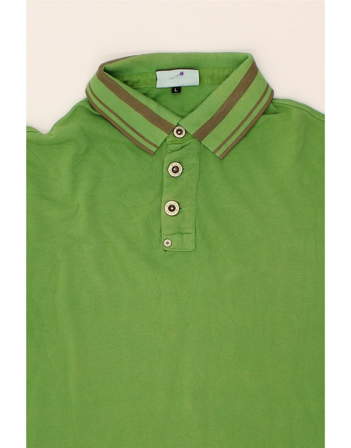 BLAUER Mens Polo Shirt Large Green Cotton Vintage Blauer and Second-Hand Blauer from Messina Hembry 