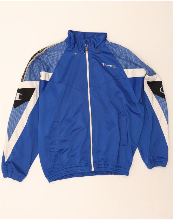 Champion Mens Treino Top Jaqueta XL Azul Colorblock Poliéster