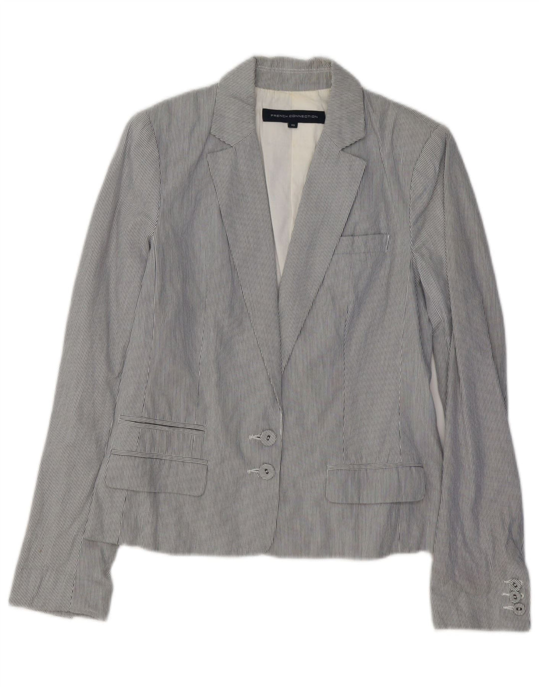 Jaqueta blazer feminina FRENCH CONNECTION Reino Unido 10 listras azuis pequenas