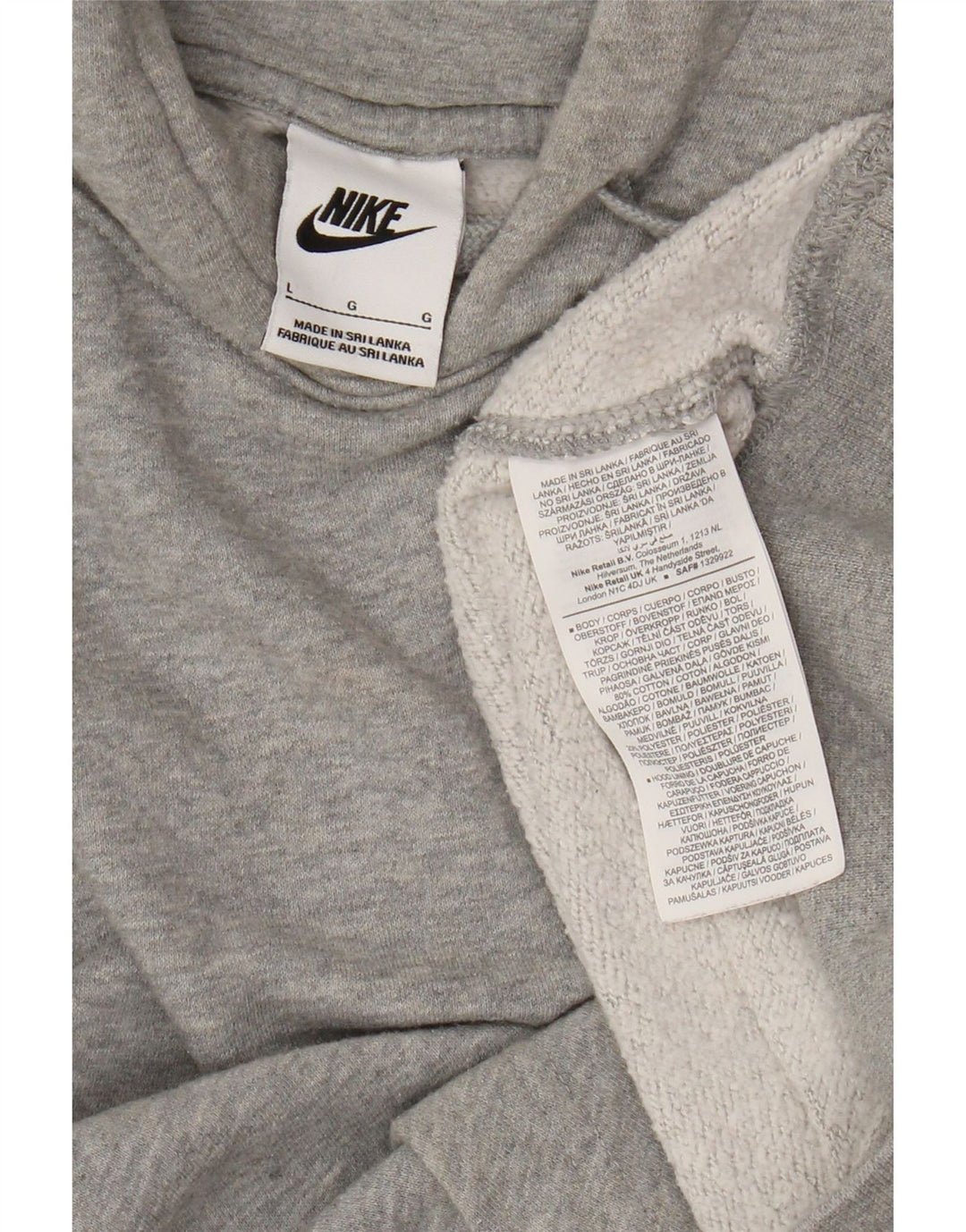 Jumper com capuz masculino Nike grande algodão cinza
