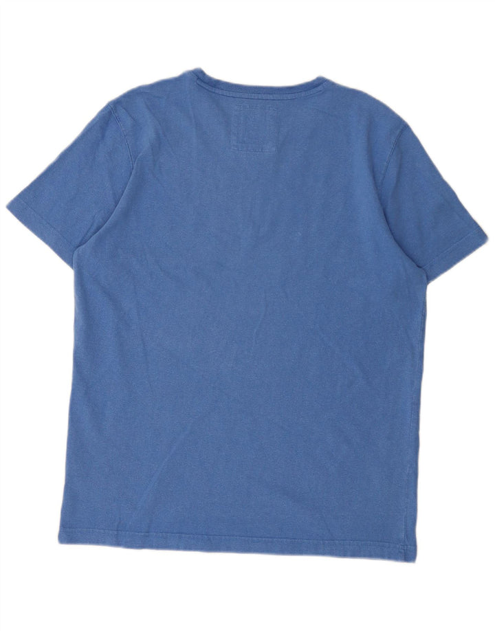 Camiseta masculina Crew Clothing Top algodão azul médio