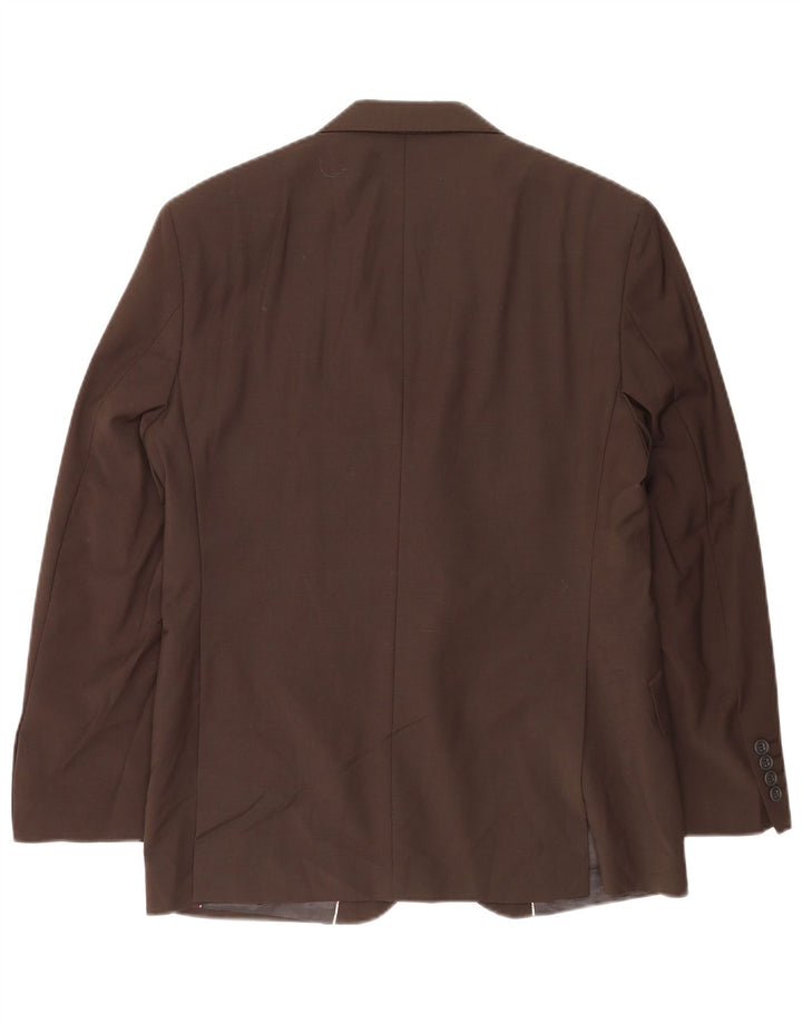 Jaqueta blazer masculina de 2 botões Marks & Spencer Reino Unido 38 lã marrom médio