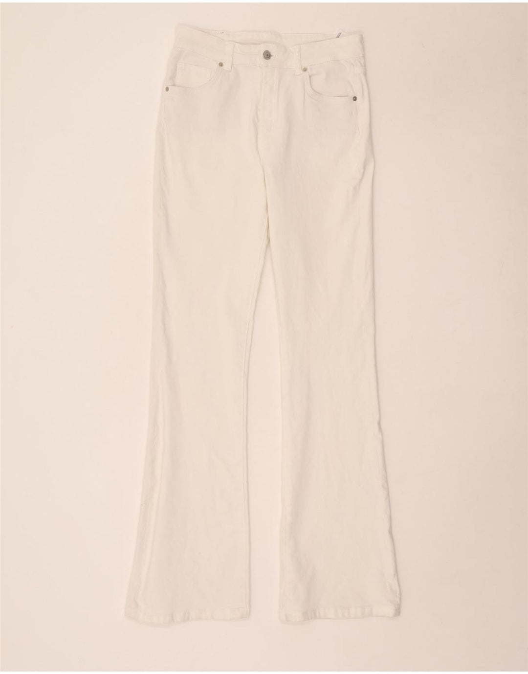 Jeans Bootcut feminino Massimo Dutti EU 40 médio W30 L34 algodão branco