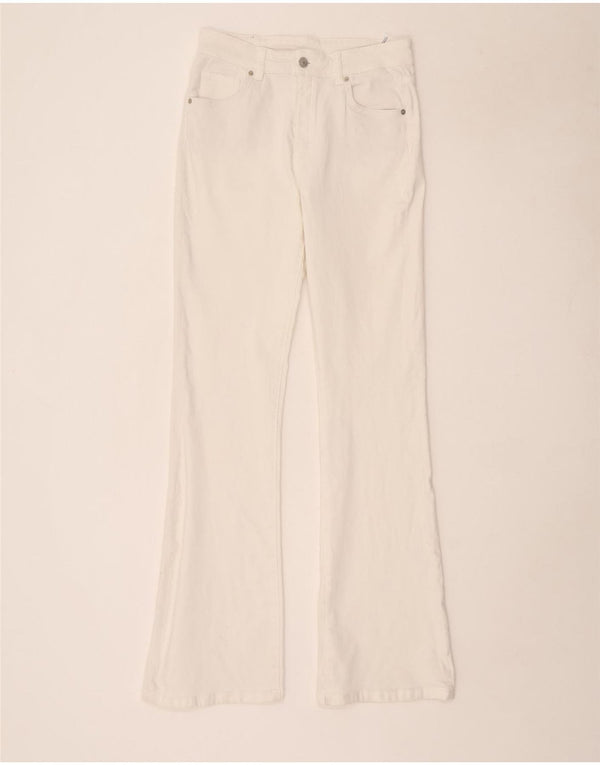 Jeans Bootcut feminino Massimo Dutti EU 40 médio W30 L34 algodão branco