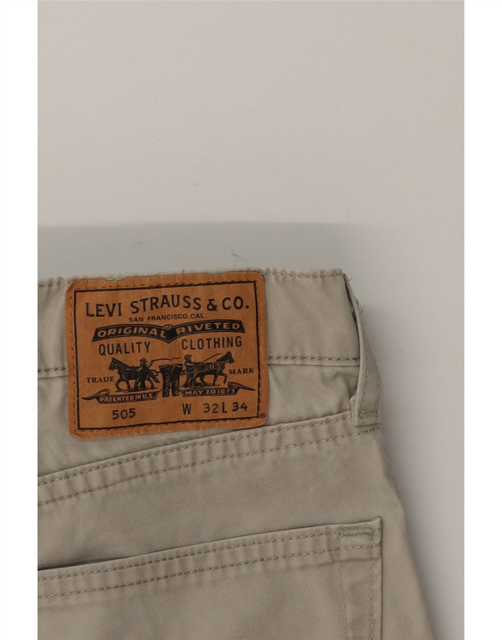 LEVI'S Mens 505 Straight Casual Trousers W32 L31 Grey Cotton Vintage Levi's and Second-Hand Levi's from Messina Hembry 
