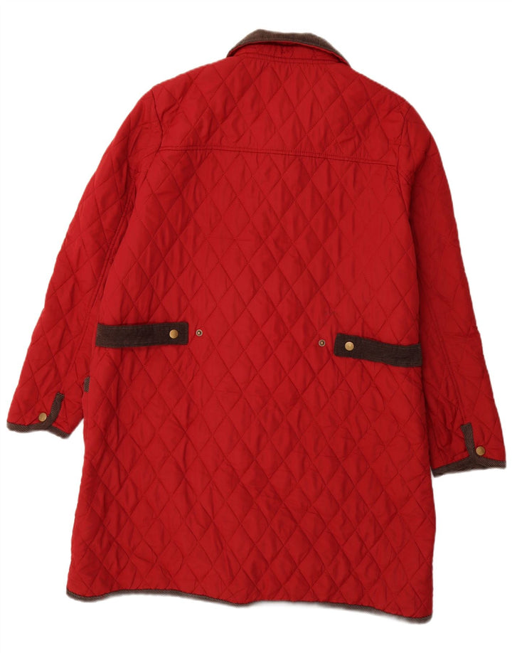 Sobretudo acolchoado feminino Cotton Traders UK 18 XL poliéster vermelho
