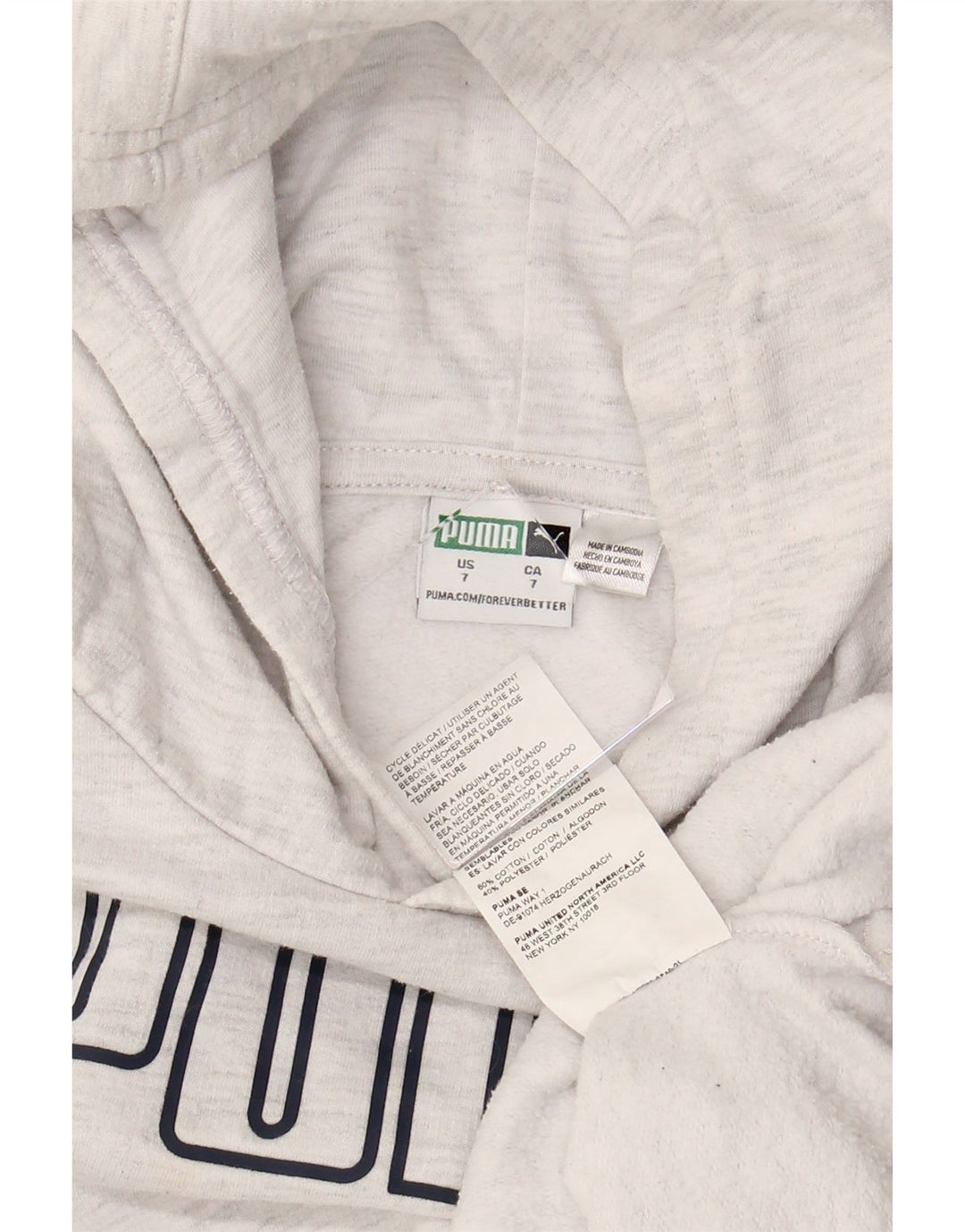 Jumper com capuz gráfico feminino PUMA 6-7 anos algodão cinza