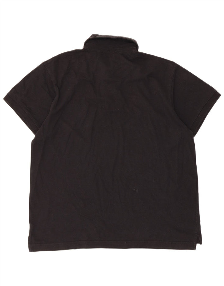 Camisa polo masculina Fiorucci grande algodão preto