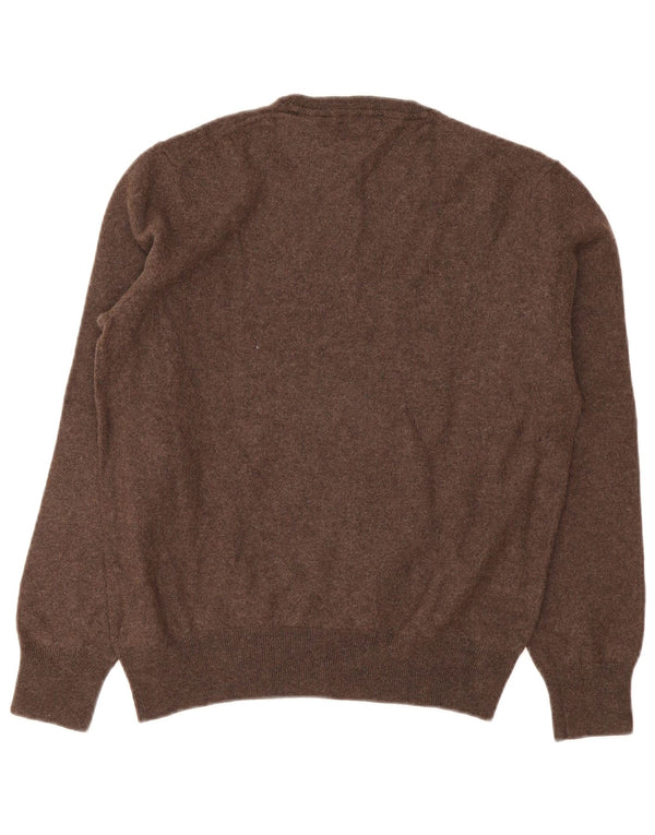 Suéter feminino Gutteridge com gola redonda Reino Unido 18 XL lã marrom
