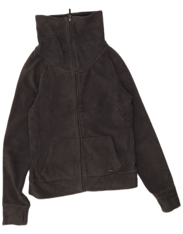 Jaqueta de lã feminina Calvin Klein UK 10 poliéster cinza pequeno