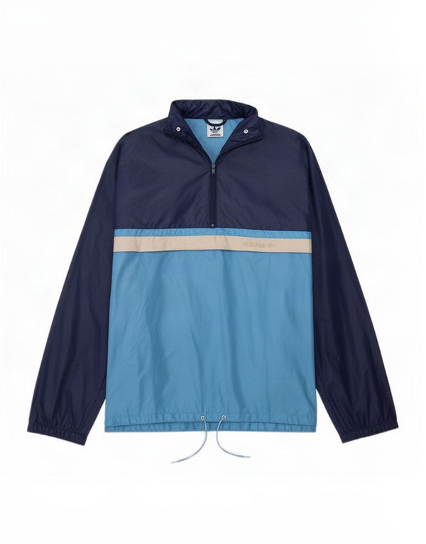 Adidas Mens Loose Fit Pulôver Treino Top Pequeno Azul Colorblock