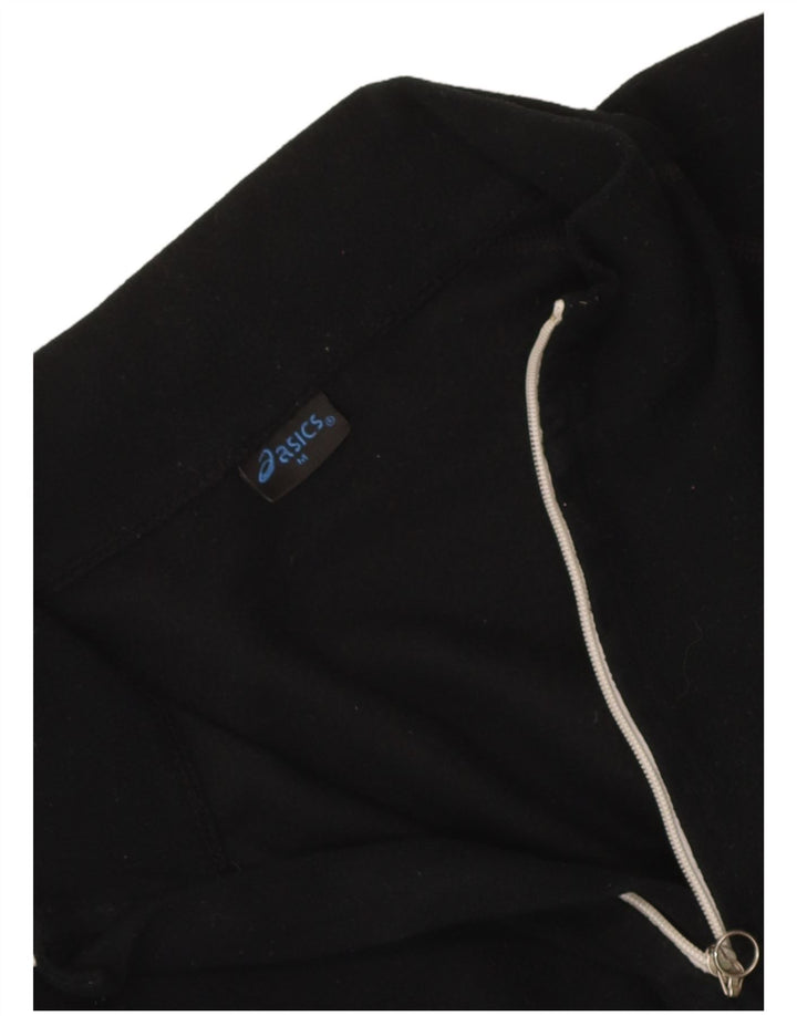 Jumper de lã feminino com zíper e gola Asics UK 14 médio preto