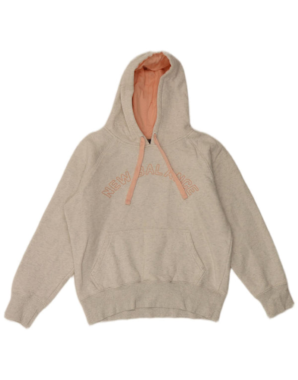 Jumper com capuz gráfico feminino New Balance UK 14 algodão cinza médio