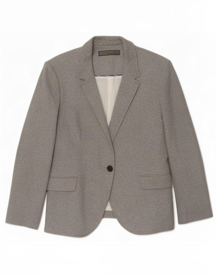 Jaqueta blazer feminina Zara com 1 botão Reino Unido 18 XL algodão cinza