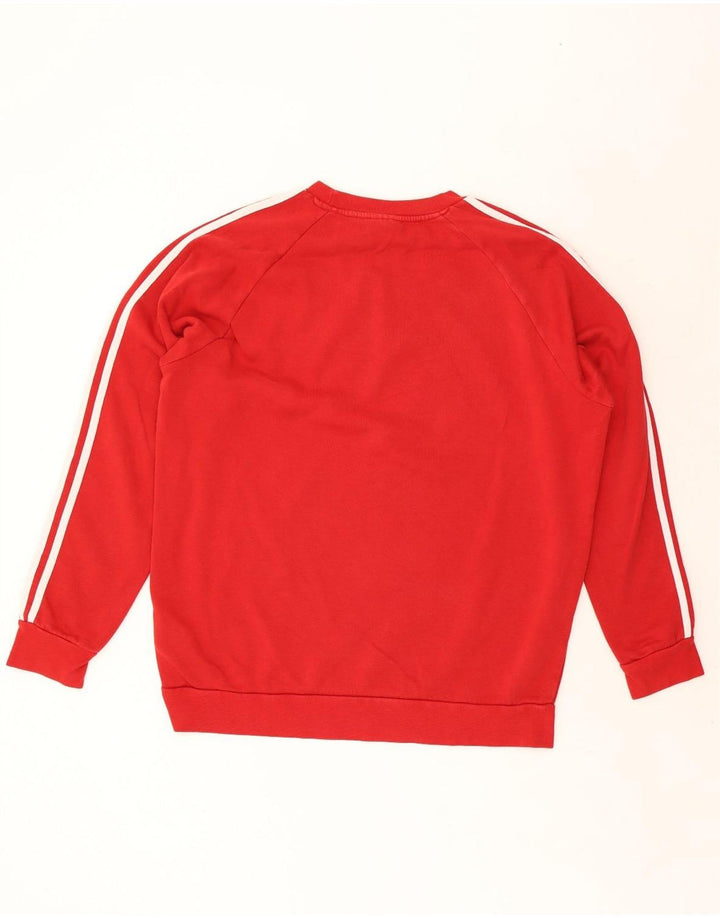 Adidas Mens Moletom Jumper Grande Algodão Vermelho