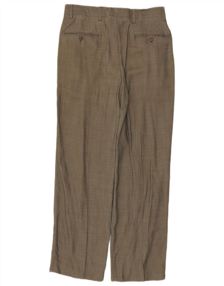 Calça masculina Zara Pegged Suit EU 40 Médio W31 L30 Cinza Check Rayon