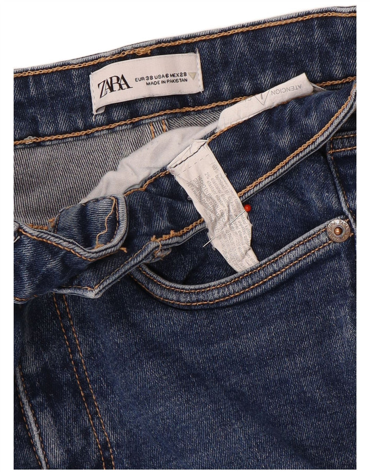 Calça jeans feminina Zara Bootcut EU 38 pequena W28 L26 azul