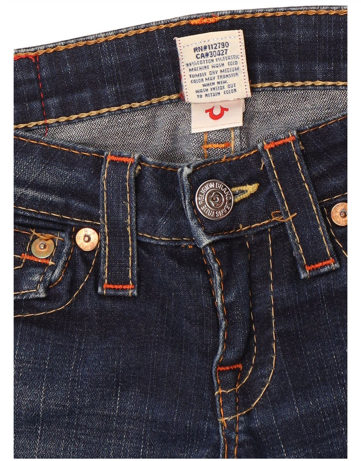 Jeans True Religion feminino slim bootcut W24 L33 algodão azul