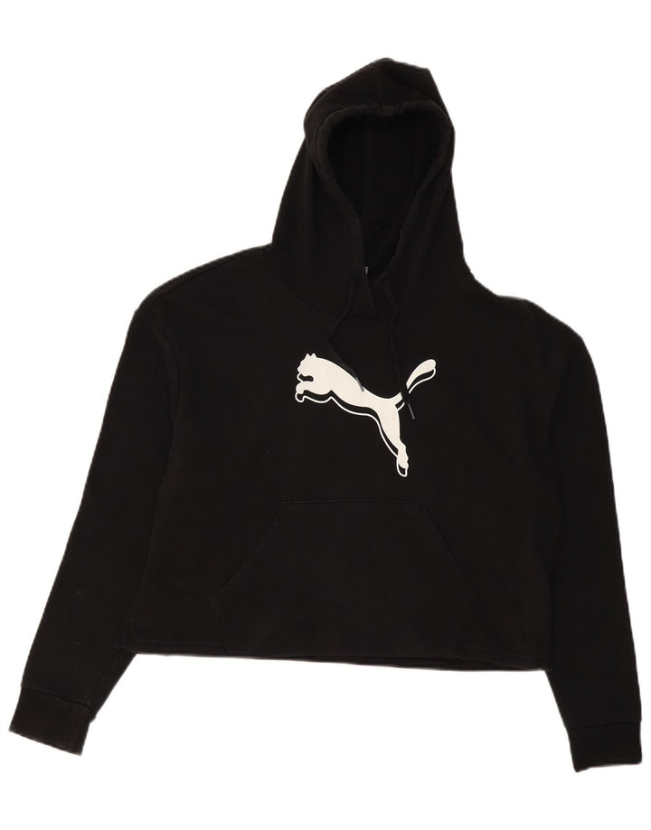 Puma feminino oversized crop gráfico moletom com capuz Reino Unido 10 pequeno preto