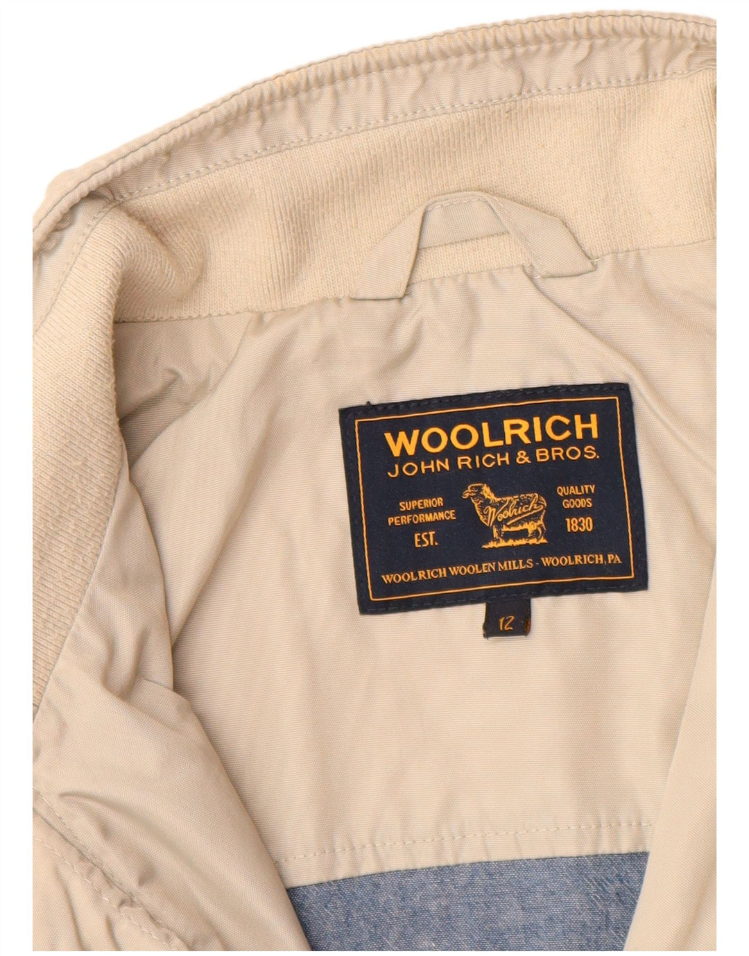 Jaqueta bomber masculina WOOLRICH 11-12 anos bege nylon