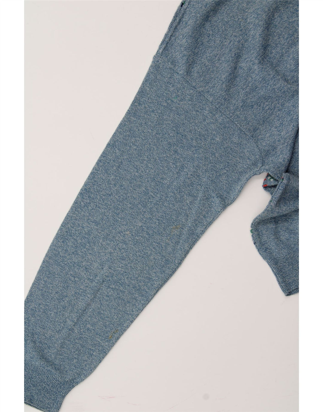 IL GRANCHIO Mens V-Neck Jumper Sweater Large Blue Fair Isle Cotton Vintage Il Granchio and Second-Hand Il Granchio from Messina Hembry 