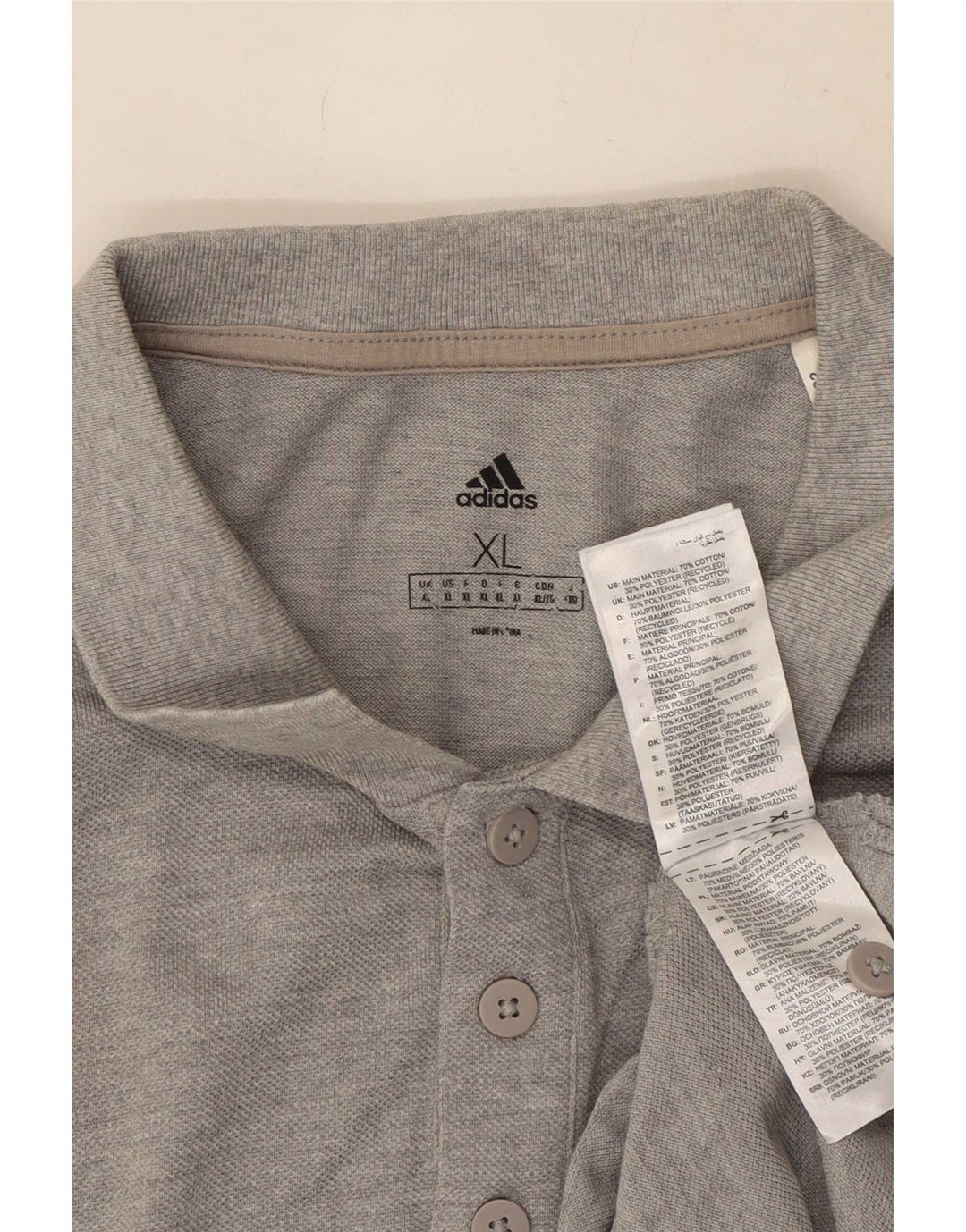 Camisa polo masculina Adidas XL cinza algodão