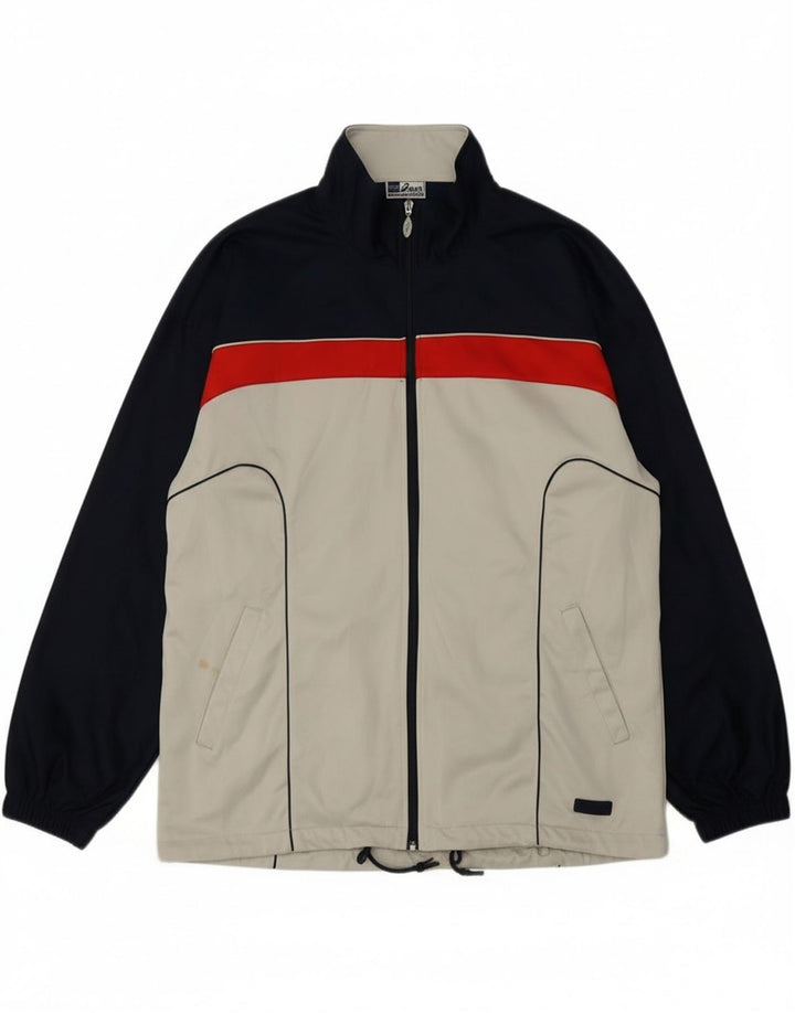 Asics Mens Tracksuit Top Jacket 2XL Cinza Colourblock Poliéster