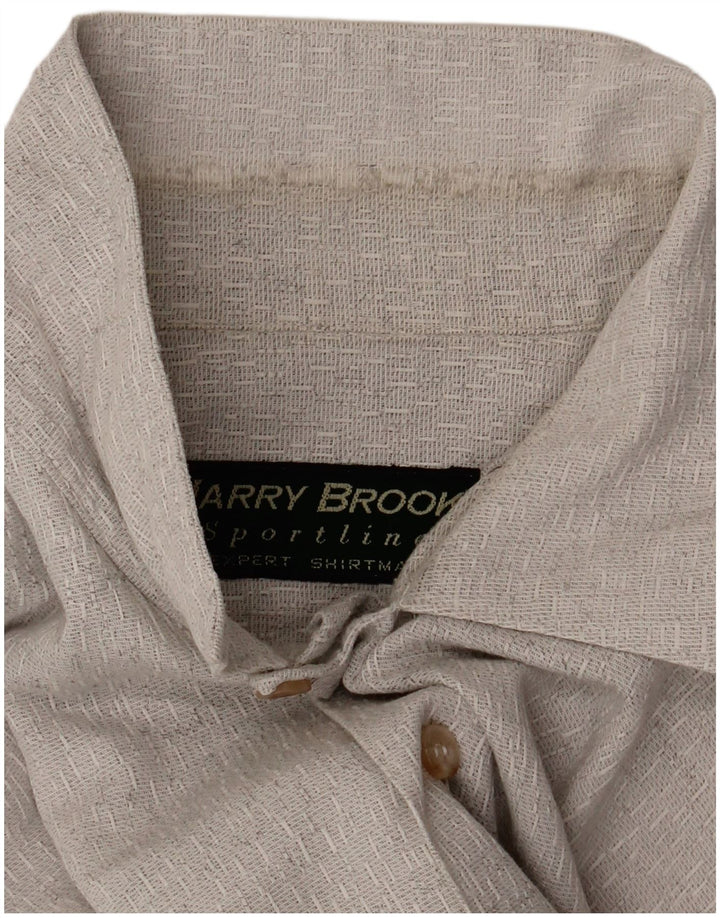Camisa masculina vintage de manga curta grande algodão cinza
