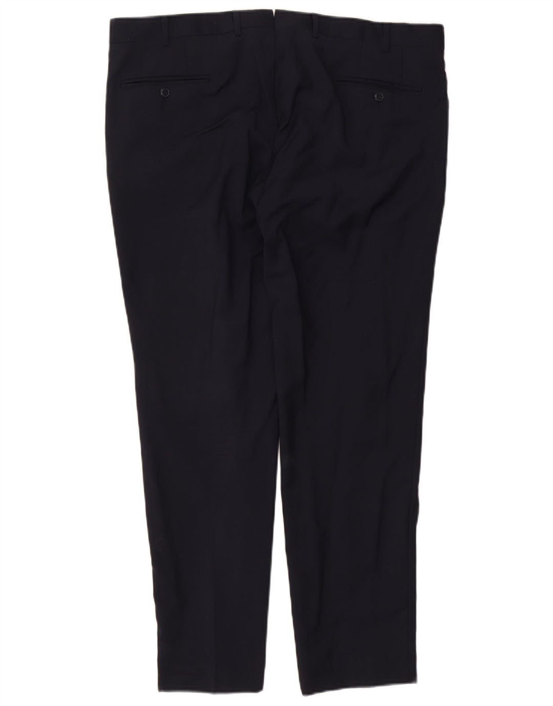 Calça de terno slim masculina vintage W40 L30 azul marinho