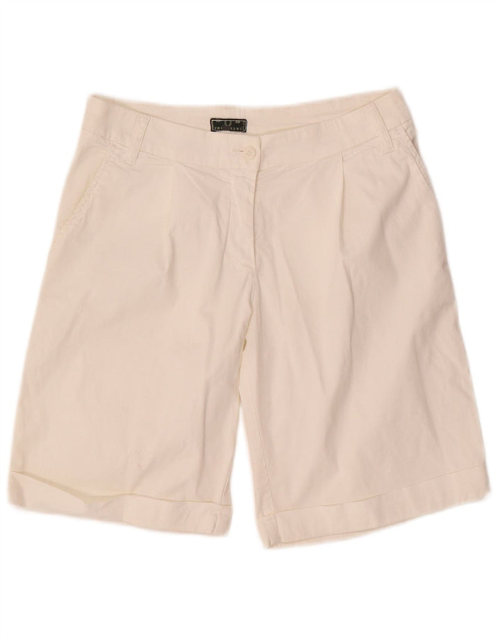 FRED PERRY Womens Chino Shorts IT 40 Small W28  White Cotton
