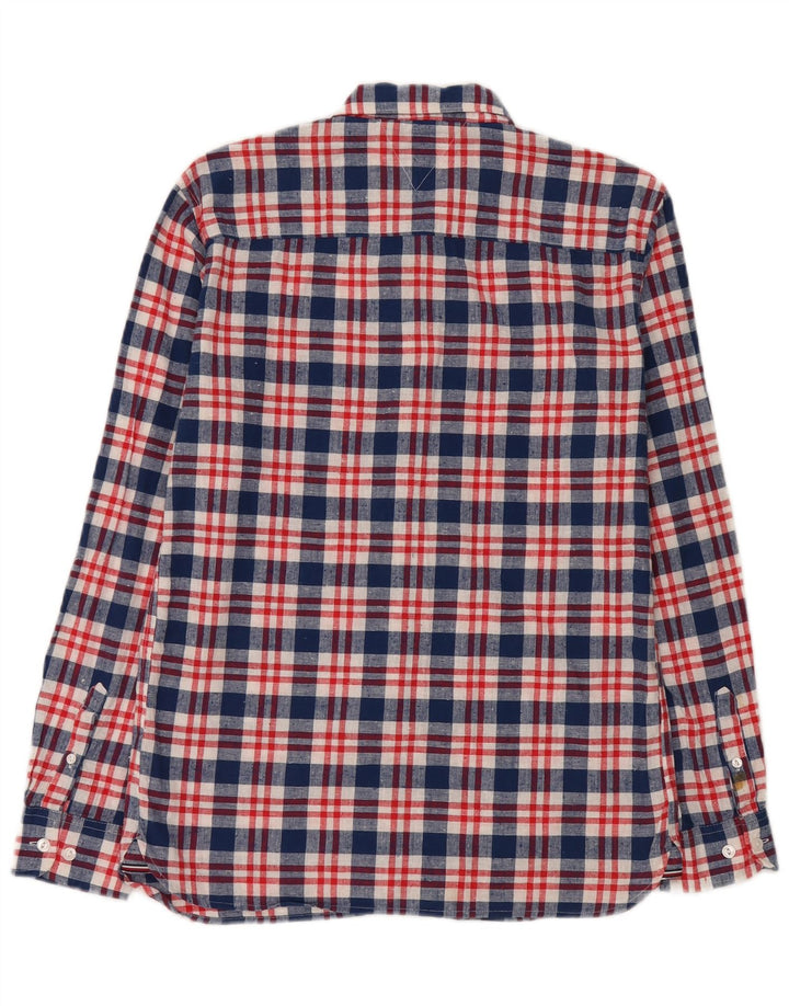 Camisa masculina Tommy Hilfiger 15-16 anos algodão xadrez azul