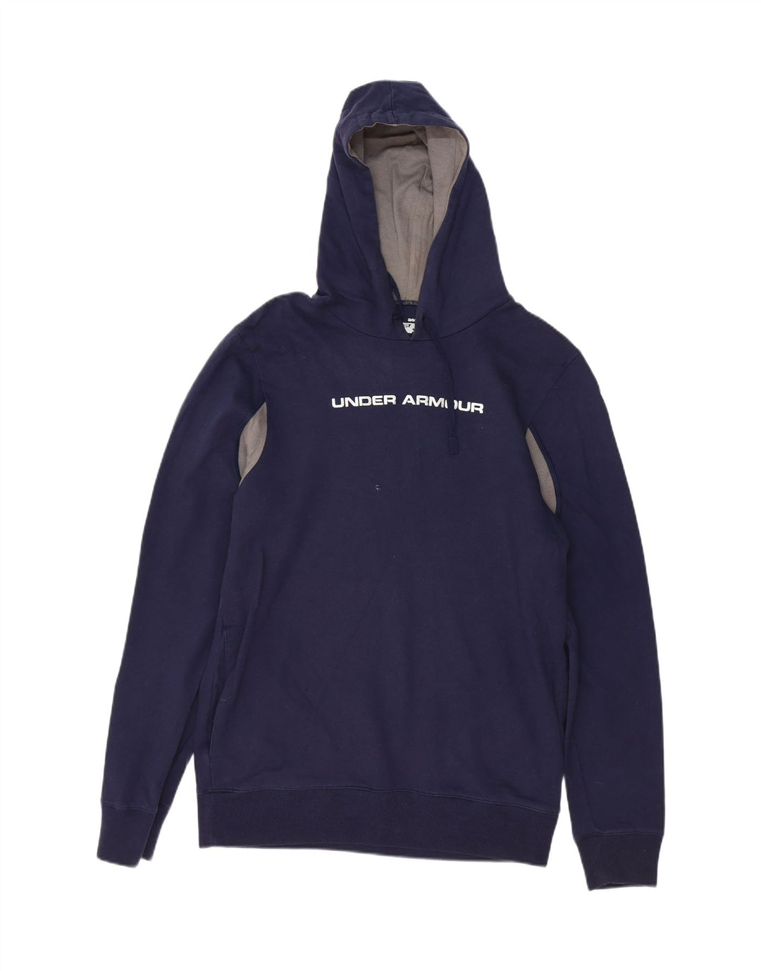UNDER ARMOUR Suéter gráfico masculino com capuz e bloco colorido médio azul marinho