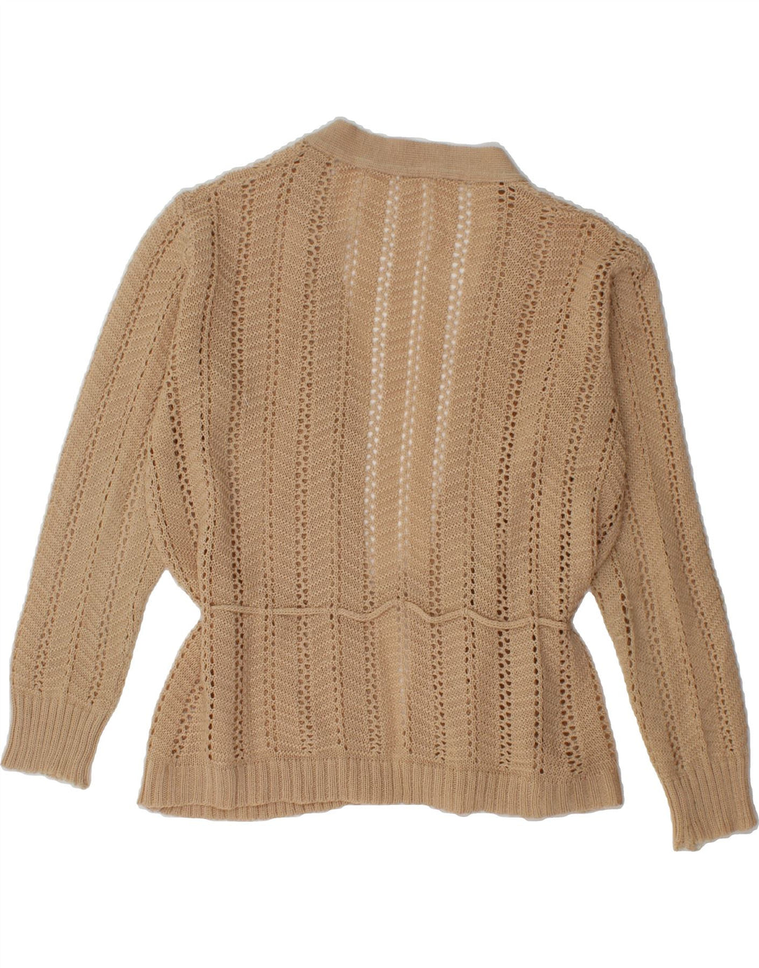 VINTAGE Womens Cardigan Sweater UK 14 Medium Beige Vintage Vintage and Second-Hand Vintage from Messina Hembry 