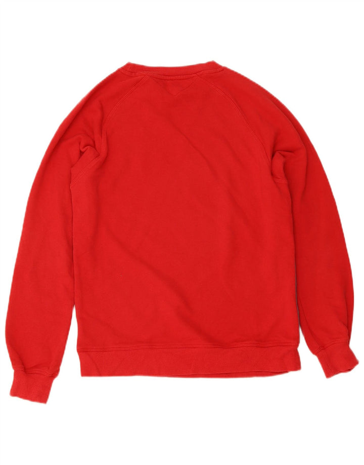 TOMMY HILFIGER moletom gráfico masculino Jumper XS vermelho colorblock algodão