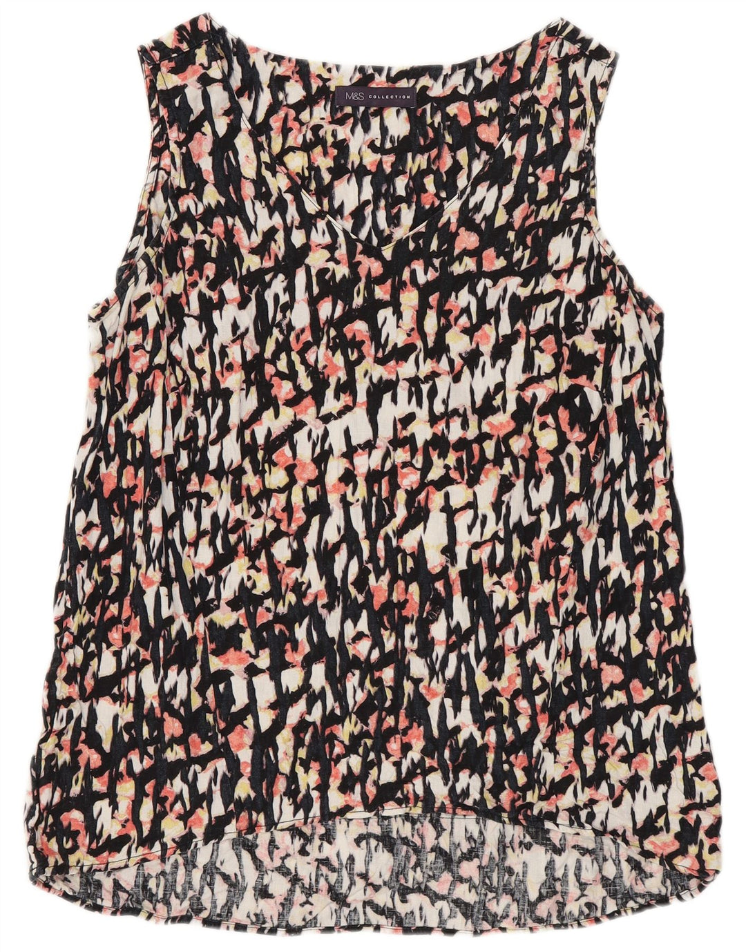 Blusa feminina Marks & Spencer com padrão abstrato Reino Unido 10 pequena multicolorida
